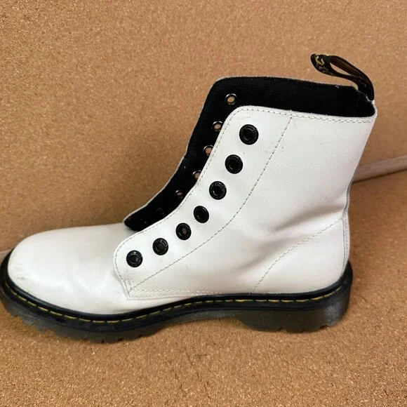Dr Martens Luana White Combat Lace Up Boot Womens Size 9 - No Laces - Picture 4 of 8